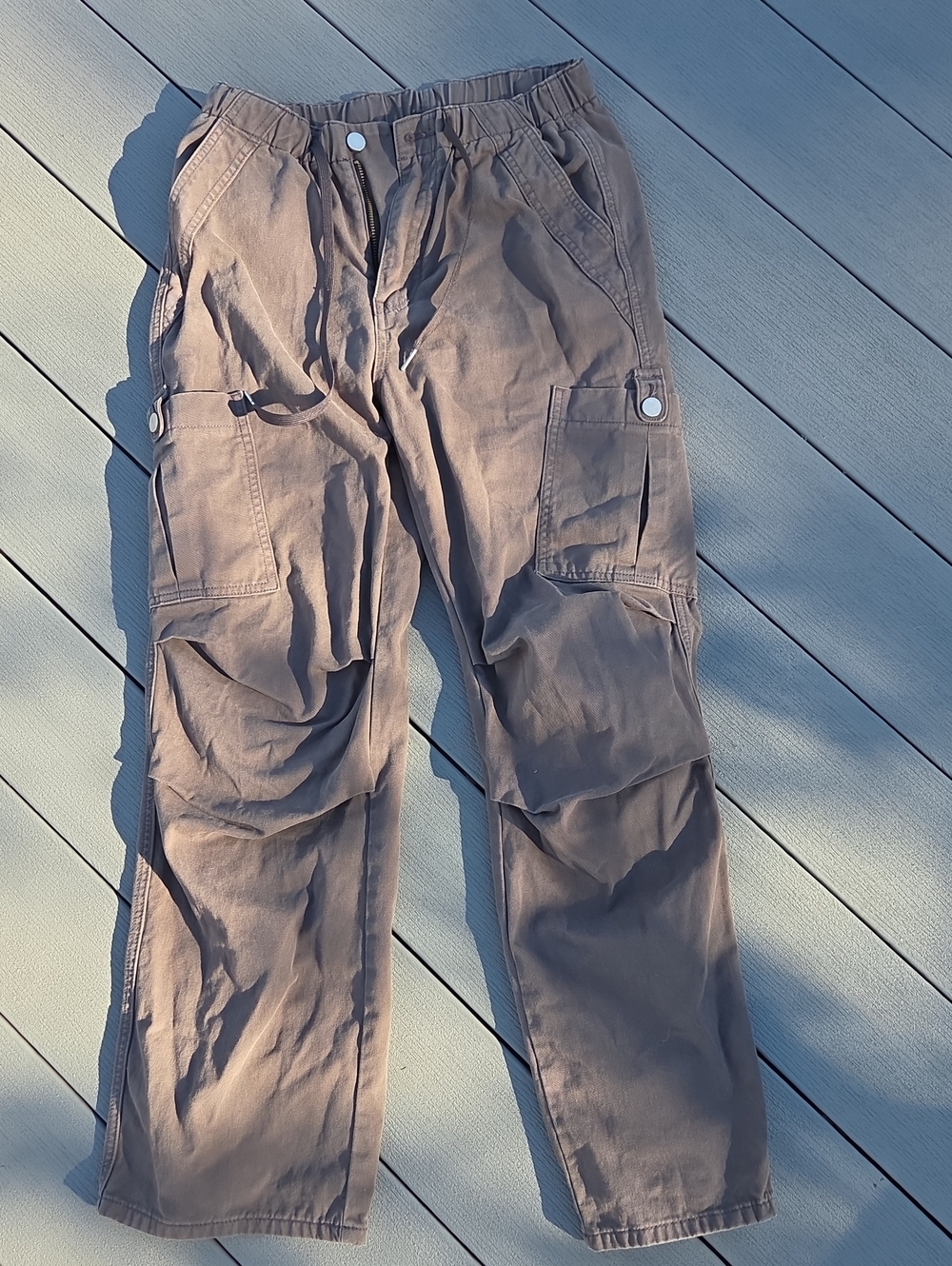 Cider Straight-Leg Cargo Pants in Taupe Brown